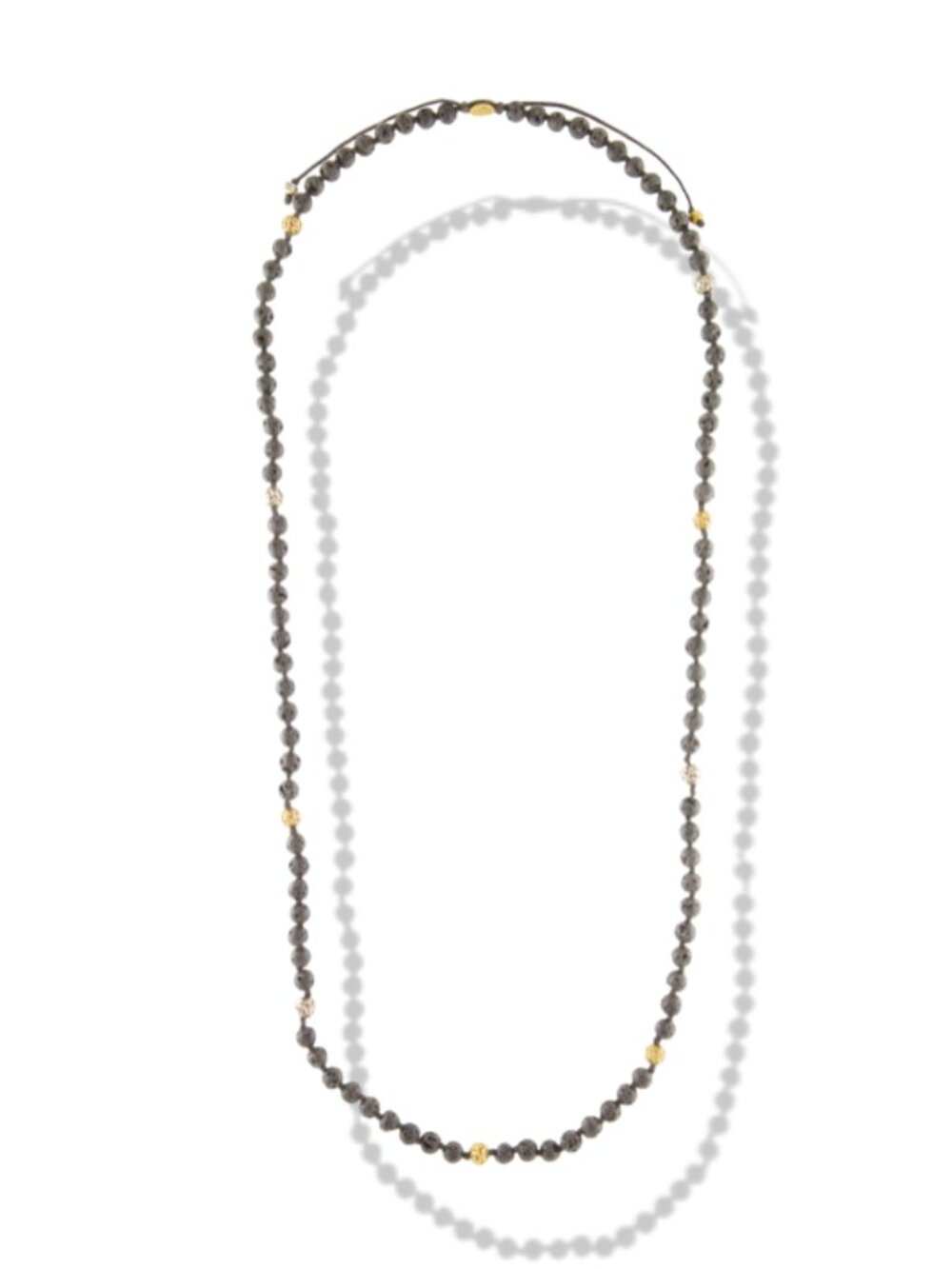 M. Coehn Lave Bead, Gold & Sterling Necklace